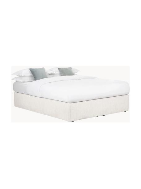 Boxspringbed Enya, Matras: 5-zones pocketvering, Poten: kunststof Dit product is , Geweven stof greige, B 140 x L 200 cm, hardheidsgraad H3