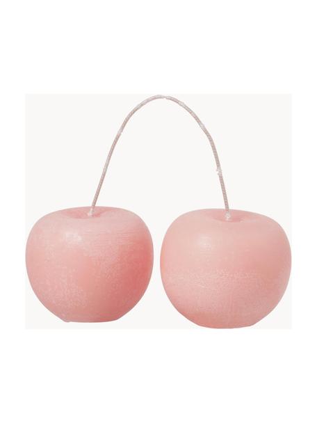 Bougie artisanale en forme de cerises Fruit, Paraffine, Rose pâle, Ø 10 x haut. 8 cm