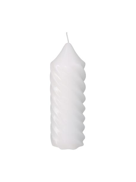 Grand pilier blanc Spiral, Cire, Blanc, Ø 7 x haut. 20 cm