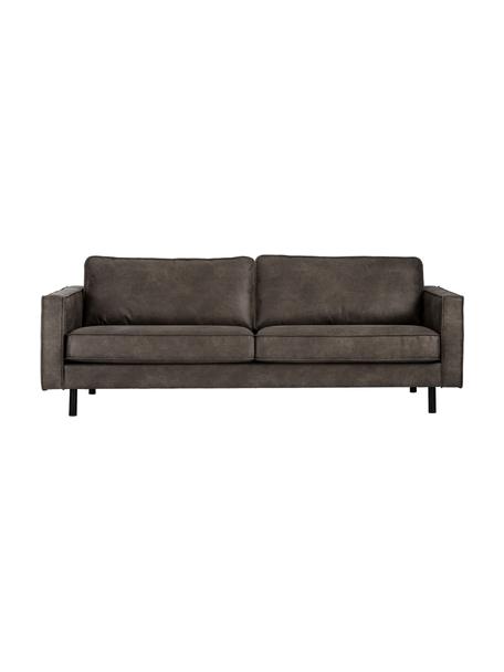 Sofa skórzana z recyklingu Hunter (3-osobowa), Tapicerka: skóra z recyklingu (70% s, Nogi: tworzywo sztuczne, Szarobrązowy, S 219 x G 90 cm