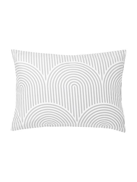 Funda de almohada de algodón Arcs, Gris, blanco, An 50 x L 70 cm