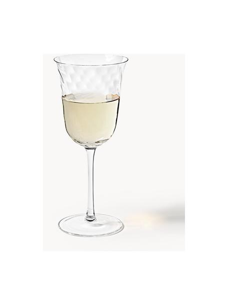 Mondgeblazen wijnglazen Swirl, 4 stuks, Glas, Transparant, Ø 9 x H 23 cm, 360 ml