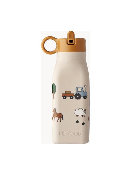 Wasserflasche Warren, Silikon, Hellbeige, Hellbraun, Bauernhof-Motiv, B 8 x H 19 cm, 350 ml