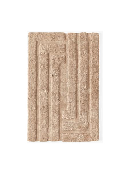 Tapis moelleux à poils longs texturé Genève, Nougat, larg. 120 x long. 180 cm (taille S)