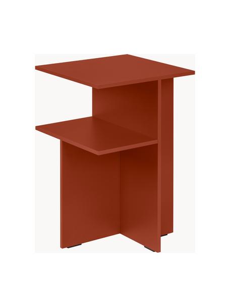 Table de chevet Atik, MDF, mélamine, Rouge rouille, larg. 36 x haut. 57 cm