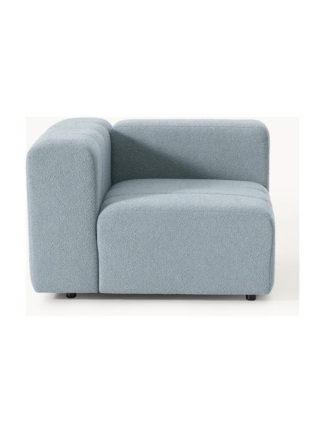 Bouclé-Eckmodul Lena, Bezug: Bouclé (93 % Polyester, 6, Gestell: Buchenholz, Spanplatte, H, Bouclé Hellblau, B 106 x T 106 cm, Eckteil links