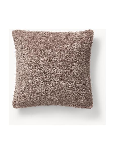 Housse de coussin 45x45 peluche Dotty, 100 % polyester (tissu peluche), Nougat, larg. 45 x long. 45 cm