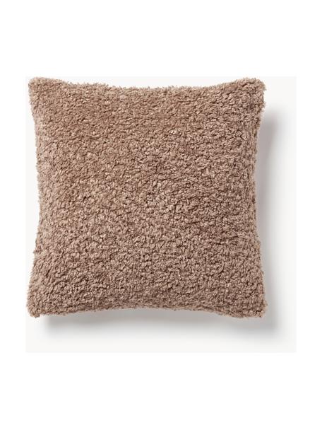 Housse de coussin 45x45 peluche Dotty, 100 % polyester (tissu peluche), Nougat, larg. 45 x long. 45 cm