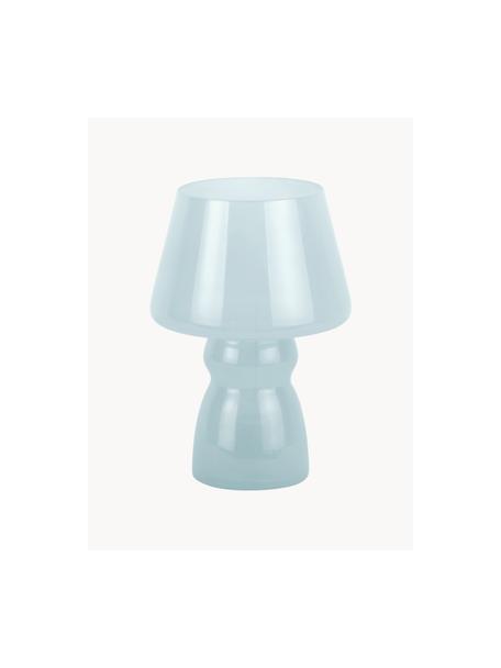 Kleine mobiele tafellamp Classic, Glas, Lichtblauw, transparant, Ø 17 x H 26 cm