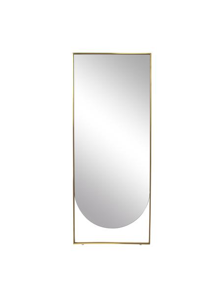 Specchio quadrato pendente con cornice in metallo ottonato Masha, Cornice: metallo rivestito, Superficie dello specchio: lastra di vetro, Ottonato, Larg. 65 x Alt. 160 cm