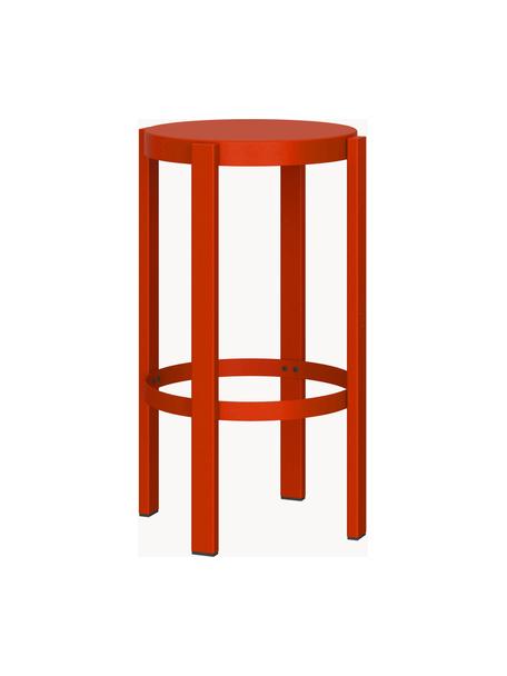 Tabouret de bar en métal Doon, haut. 65 cm, Acier, revêtement par poudre, Rouge, Ø 35 x haut. 65 cm