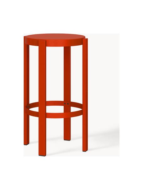 Tabouret de bar en métal Doon, haut. 65 cm, Acier, revêtement par poudre, Rouge, Ø 35 x haut. 65 cm