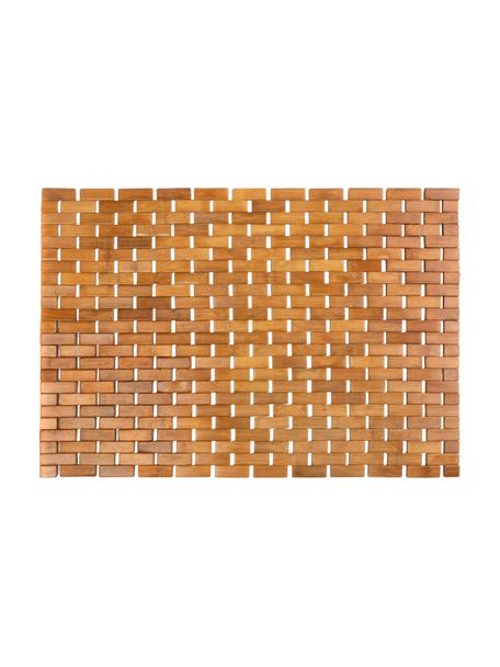 Alfombrilla de baño de bambú Palito, Parte superior: bambú, Reverso: goma espuma, Marrón, An 50 x L 70 cm