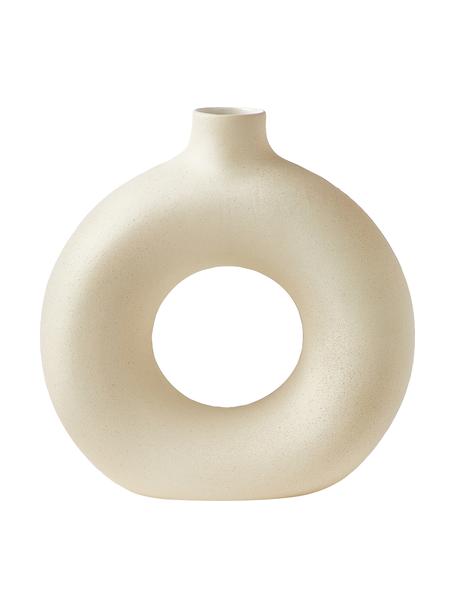 Vase design Livo, Grès cérame, Beige, Ø 5 x haut. 31 cm