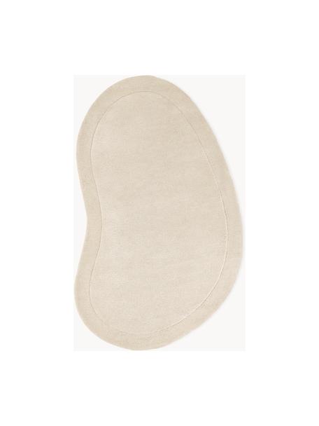 Tapis en laine de forme organique, tufté main Kadey, Beige clair, larg. 120 x long. 180 cm (taille S)