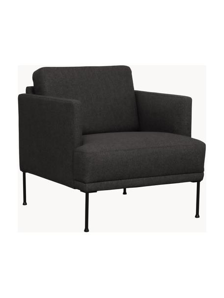 Sessel Fluente, Bezug: 100% Polyester Der hochwe, Gestell: Massives Kiefernholz, FSC, Beine: Metall, pulverbeschichtet, Webstoff Anthrazit, B 74 x T 85 cm