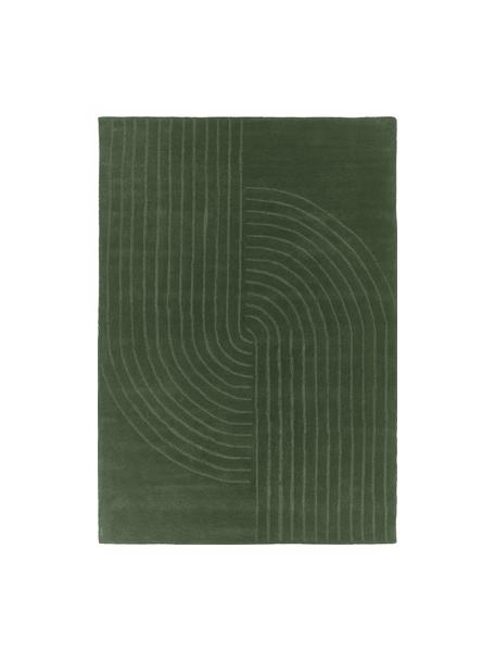 Ručne tuftovaný vlnený koberec Mason, tmavozelená, Tmavozelená, Š 80 x D 150 cm (veľkosť XS)