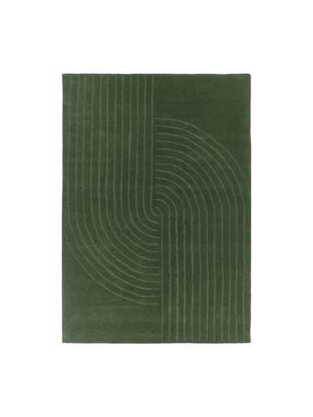 Ręcznie tuftowany dywan z wełny Mason, Ciemny zielony, S 160 x D 230 cm (Rozmiar M)