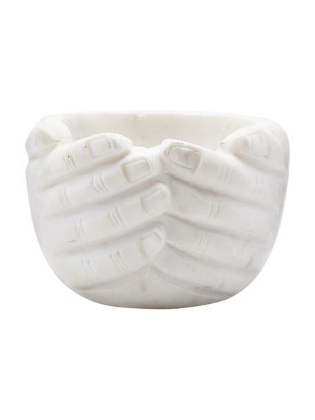 Coupe décorative marbre Hands, Marbre, Blanc, Ø 15 x haut. 10 cm