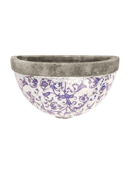 Portavaso grande da parete Cerino, Ceramica, Viola, bianco, Larg. 28 x Alt. 18 cm