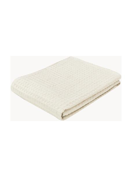 Colcha con estructura gofre Panal, 100% algodón, Blanco crema, An 180 x L 260 cm (para camas de 140 x 200 cm)