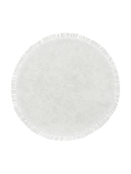 Tapis rond coton beige tufté main Daya, Gris, blanc, Ø 110 cm (taille S)