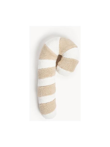 Teddy-Kissen Sugar in Zuckerstangenform, Hülle: 100 % Polyester (Teddyfel, Hellbeige, Weiss, B 20 x L 40 cm