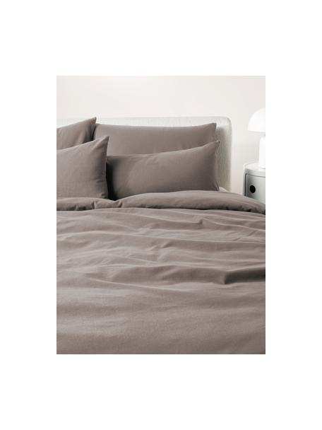 Flanell-Bettdeckenbezug Biba, Webart: Flanell, Taupe, B 200 x L 200 cm
