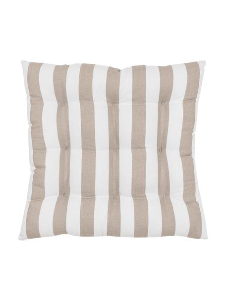 Poduszka na krzesło Timon, Taupe, biały, S 40 x D 40 cm