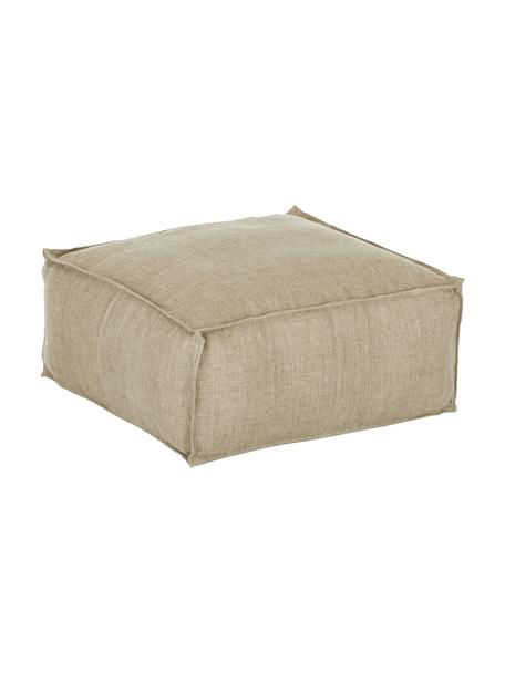 Ręcznie wykonana poduszka podłogowa z lnu Saffron, Tapicerka: 100% len, Taupe, S 70 x W 30 cm
