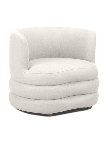 Design bouclé fauteuil Solomon in lichtbeige, Bekleding: 100% polyester, Frame: massief sparrenhout, berk, Poten: kunststof, Geweven stof licht beige, B 95 x D 80 cm