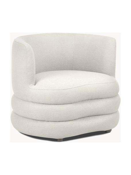 Fauteuil design en bouclette Solomon, Bouclette blanc crème, larg. 95 x prof. 80 cm