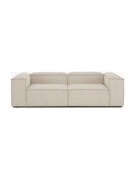 Modulaire bank Lennon (3-zits) van corduroy, Bekleding: corduroy (92% polyester, , Frame: massief grenenhout, FSC-g, Poten: kunststof, Corduroy lichtbeige, B 238 x H 119 cm