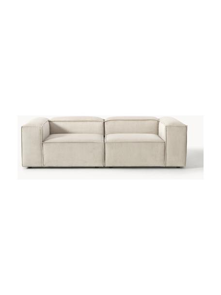 Modulares Sofa Lennon (3-Sitzer) aus Cord, Bezug: Cord (92 % Polyester, 8 %, Gestell: Massives Kiefernholz FSC-, Cord Hellbeige, B 238 x T 119 cm