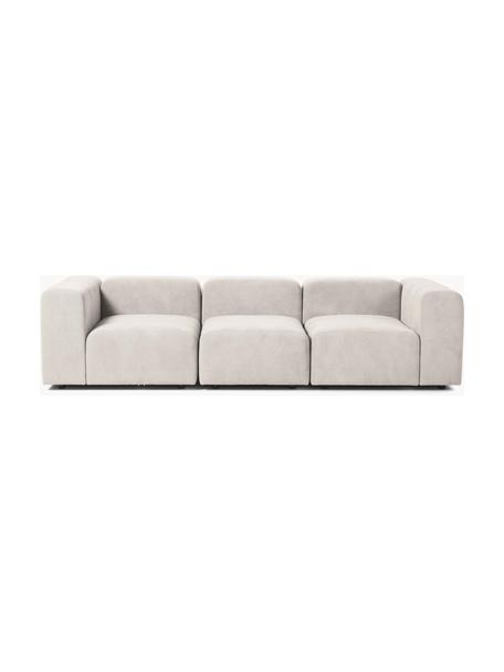 Sofá modular Lena (3 plazas), Tapizado: tejido (88% poliéster, 12, Estructura: madera de pino, contracha, Patas: plástico, Tejido Off White, An 284 x F 106 cm