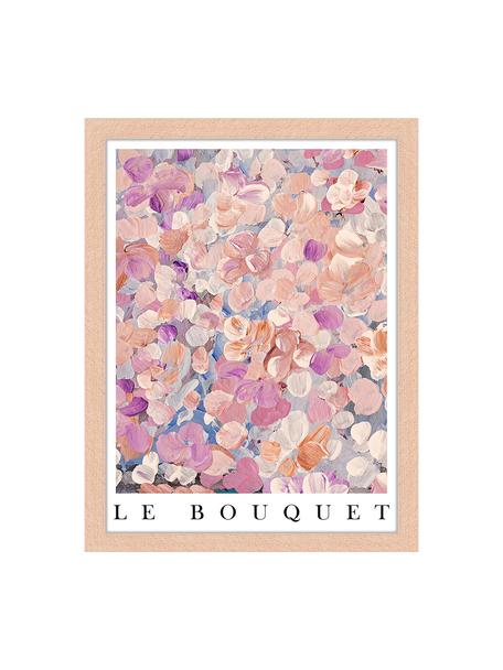 Impresión digital enmarcada Le Bouquet, Madera clara, multicolor, An 33 x Al 43 cm
