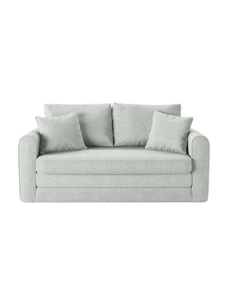 Sofa rozkładana Lido (2-osobowa), Tapicerka: poliester imitujący len D, Nogi: tworzywo sztuczne, Jasny niebieski, S 158 x G 69 cm