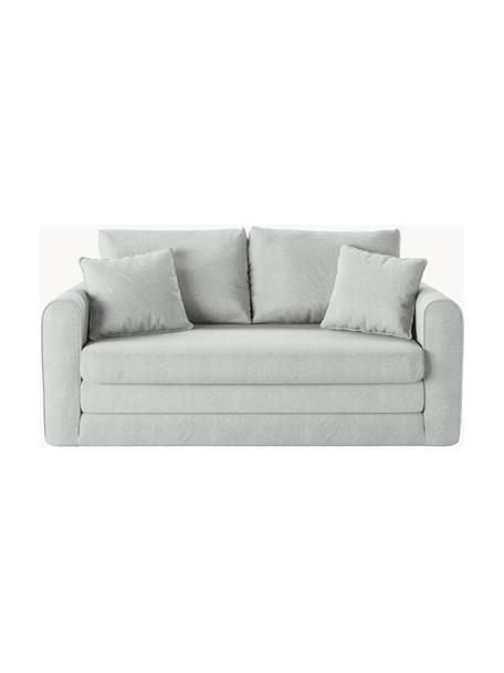 Slaapbank Lido (2-zits), Bekleding: polyester met linnengevoe, Frame: massief grenen, spaanplaa, Poten: kunststof, Polyester lichtblauw, zwart, B 158 x D 69 cm