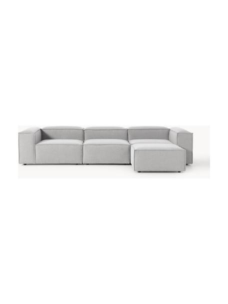 Sofá rinconera modular con reposapiés Lennon (4 plazas), Tapizado: 100% poliéster Alta resis, Estructura: madera contrachapada de p, Patas: plástico Este producto es, Tejido gris, An 329 x F 207 cm