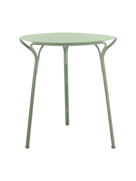 Okrúhly záhradný stôl Hiray, Ø 65 cm, Pozinkovaná oceľ, lakovaná, Šalviová zelená, Ø 65 x V 72 cm