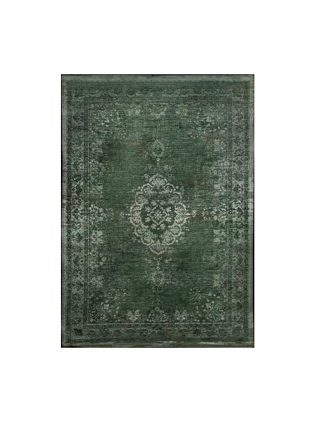 Tapis chenille Medaillon, Fil de chenille (100 % coton), Vert foncé, larg. 80 x long. 150 cm (taille XS)