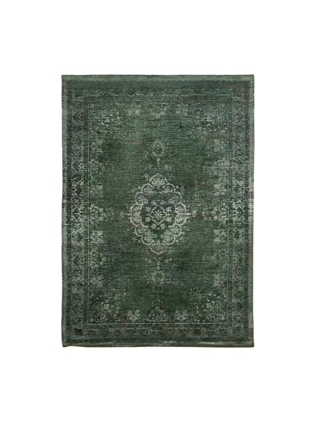 Tapis chenille Medaillon, Fil de chenille (100 % coton), Vert foncé, larg. 80 x long. 150 cm (taille XS)