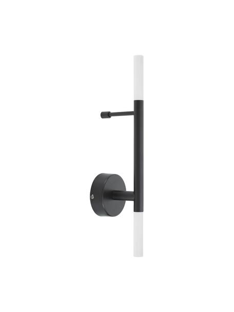 Applique grande a LED Gratia, Struttura: metallo verniciato a polv, Paralume: vetro acrilico, Nero, bianco, Larg. 10 x Alt. 45 cm