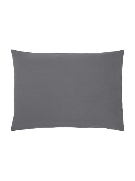 Taies d'oreiller en percale gris foncé Elsie, 2 pièces, Gris foncé, larg. 50 x long. 70 cm