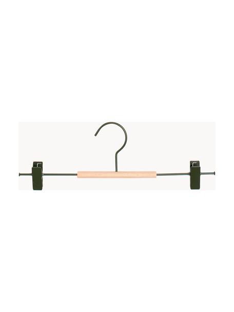 Cintres Adult Clip, 5 pièces, Bois, acier, revêtement par poudre, Vert foncé, larg. 35 x haut. 12 cm