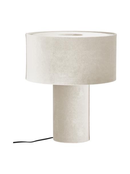 Lampada da tavolo in velluto Frida, Base della lampada: materiale sintetico con r, Paralume: velluto, Beige, Ø 30 x Alt. 36 cm