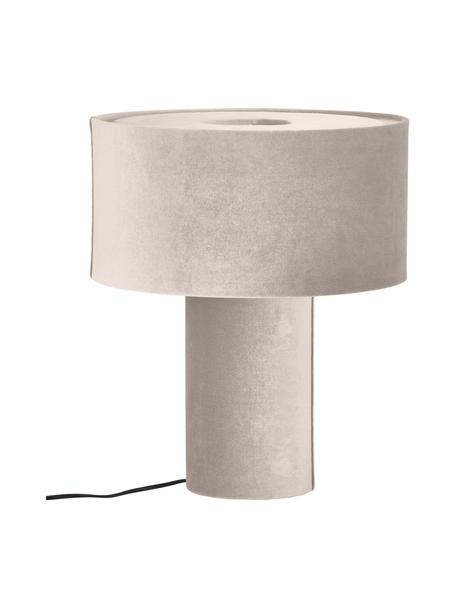 Samt-Tischlampe Ron, Lampenfuß: Kunststoff mit Samtbezug, Lampenschirm: Samt, Samt Beige, Ø 30 x H 35 cm