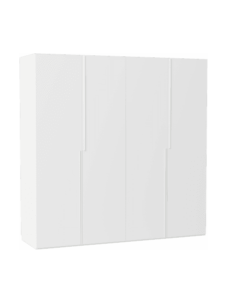 Szafa modułowa Leon, 4-drzwiowa, różne warianty, Korpus: płyta wiórowa pokryta mel, Biały, W 200 cm, Basic