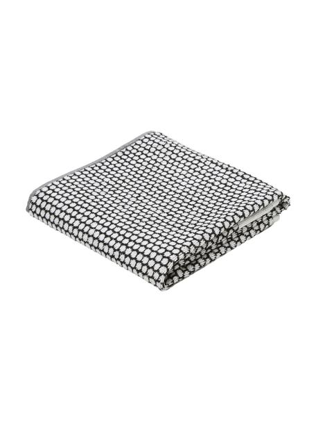 Bodkovaný uterák Grid, rôzne veľkosti, Čierna, lomená biela, vzorovaná, Uterák, Š 50 x D 100 cm, 2 ks