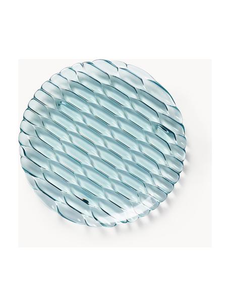 Snídaňové talíře se strukturálním vzorem Jellies, 4 ks, Umělá hmota, Světle modrá, Ø 22 cm